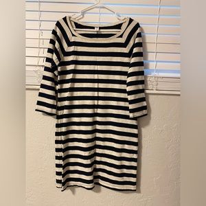 Navy and cream dress. Size Medium 3/4 sleeves